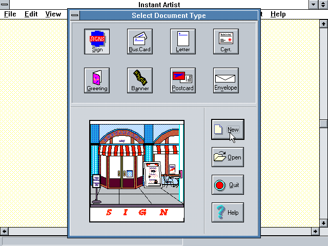 Instant Artist 1.0 - Menu